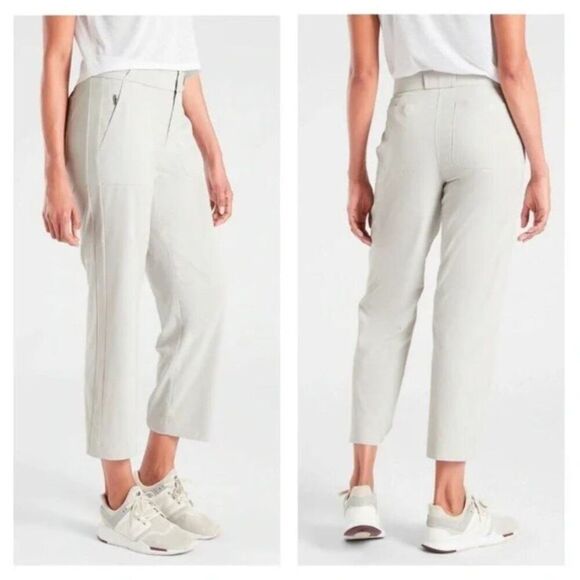 Athleta Tribeca Utility Crop Pants in Birch Grey Size 14P - Picture 7 of 12